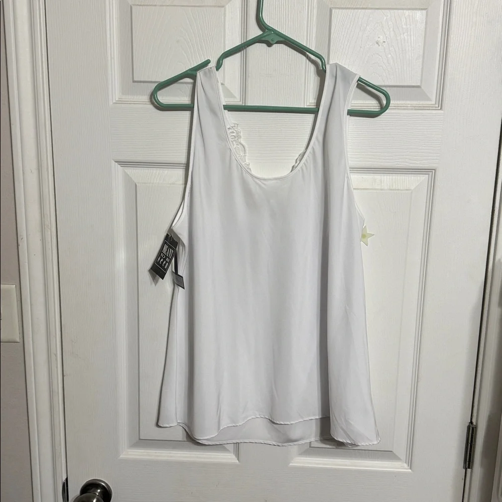 Sears White Embroidered Floral Lace Tank Top - Picture 5 of 5